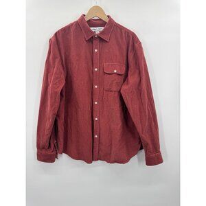 Mens XLarge Corduroy Button Down Shirt Rust Cottagecore Preppy Heritage Cozycore